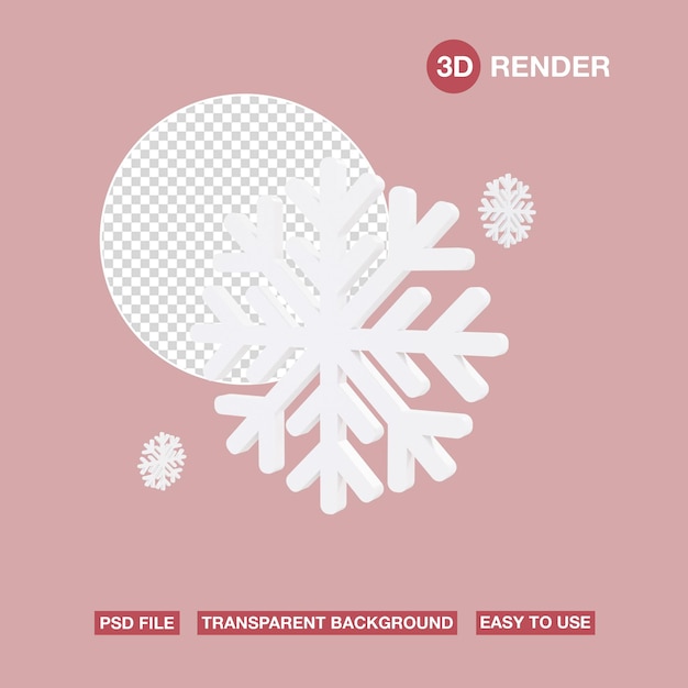 Icono 3D Navidad nieve