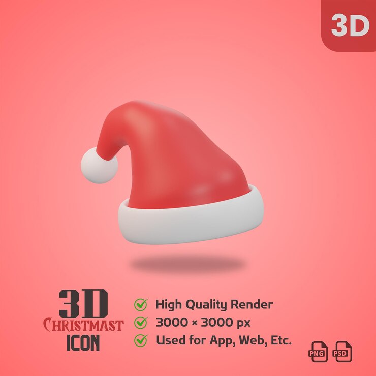 PSD icono 3d de navidad