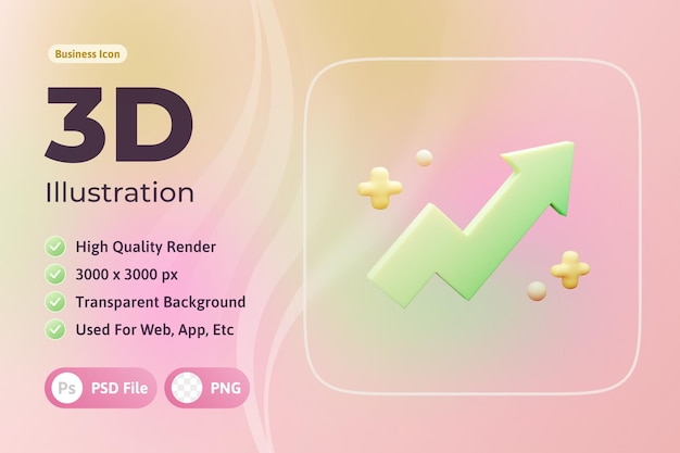 Icono 3D de negocios y finanzas, estadísticas, utilizado para web, aplicación, etc.