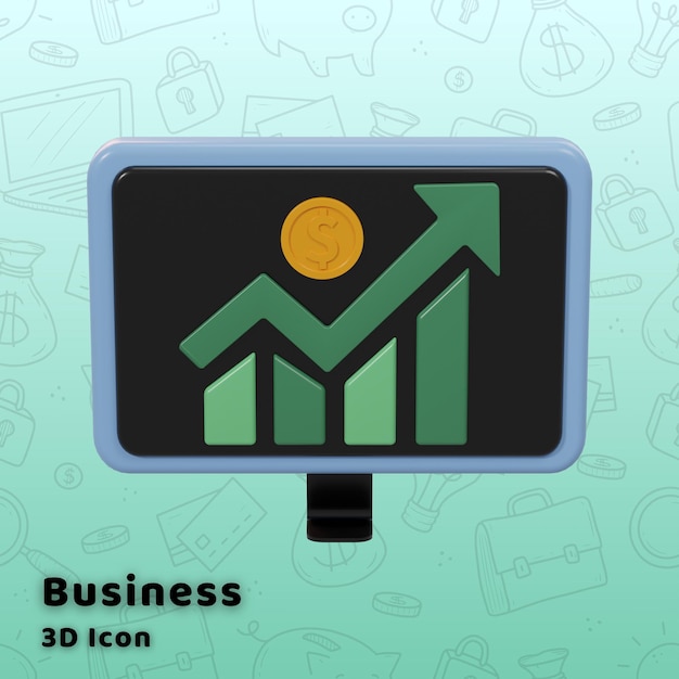 PSD icono 3d de negocios y finanzas