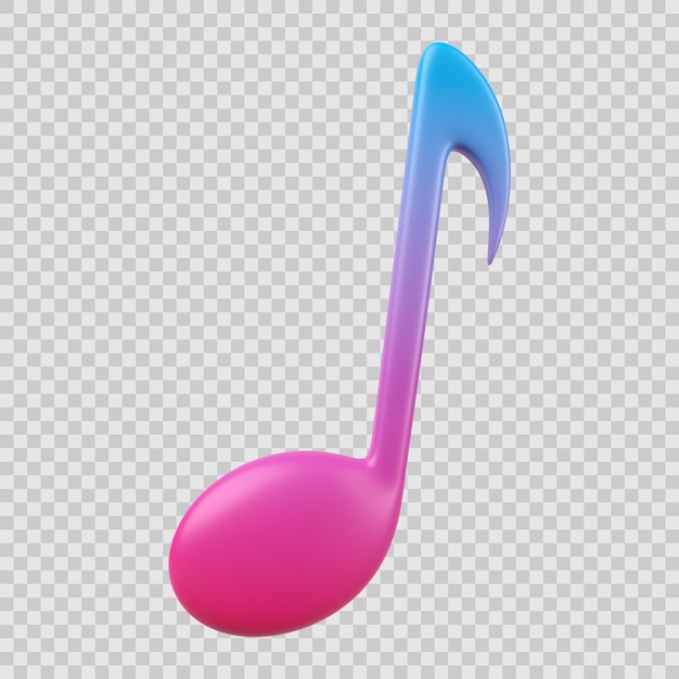 Icono 3d de nota musical