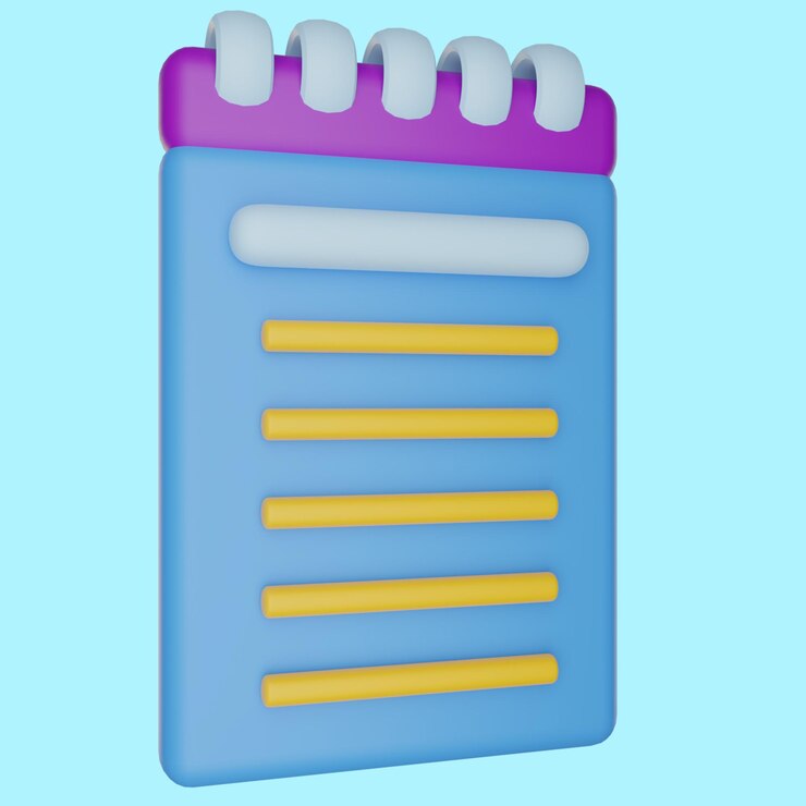 PSD icono 3d de notas coloridas