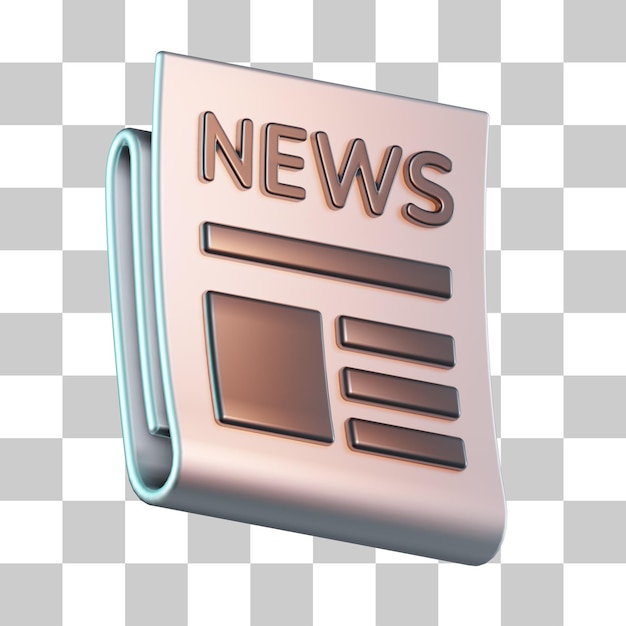 PSD icono 3d de las noticias del boletín