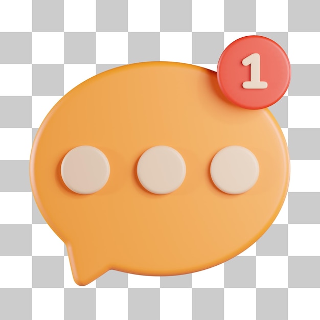 Icono 3D de notificación de chat