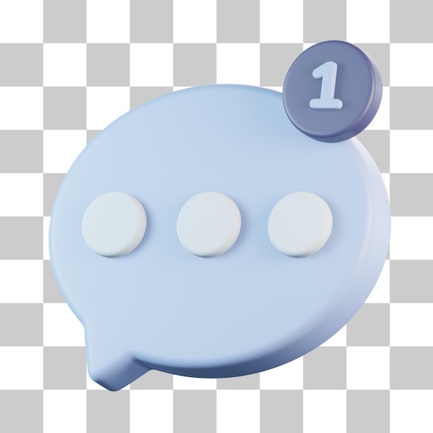 Icono 3D de notificación de chat