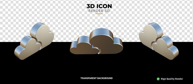 Icono 3D nube metal textura render alta calidad