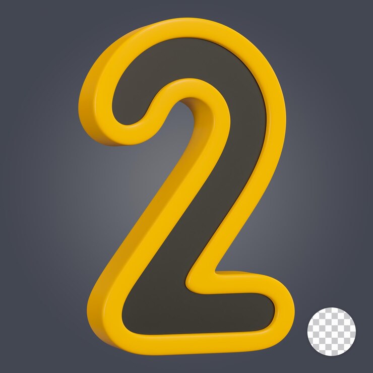 Icono 3d número dos