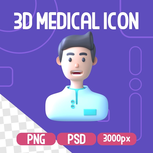 PSD icono 3d objeto médico aislado