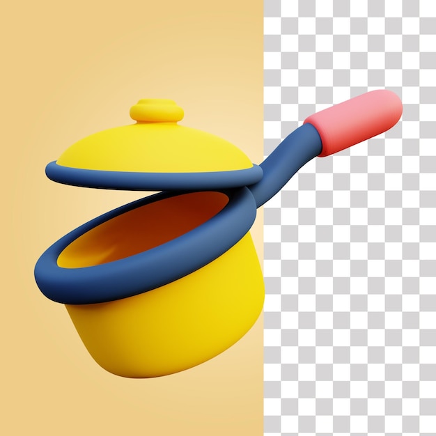 PSD icono 3d de olla de cocina