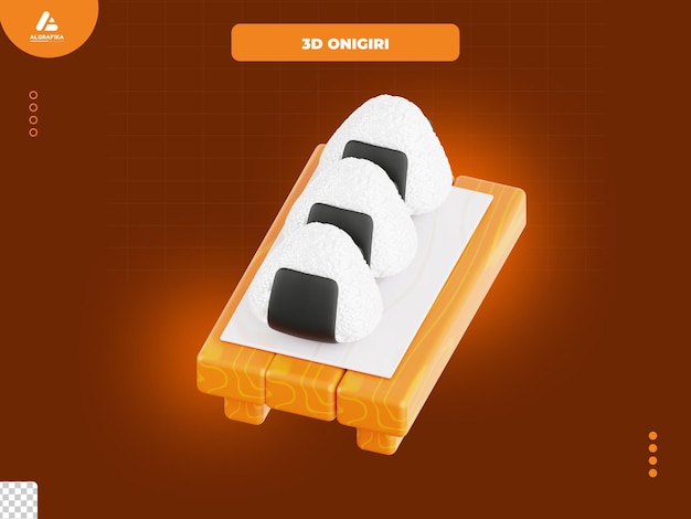 icono 3d onigiri
