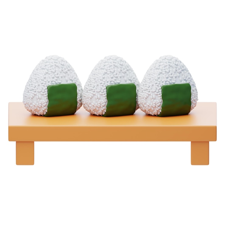 PSD el icono 3d de onigiri