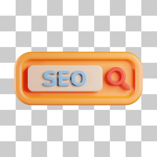 Icono 3D de optimización de motor de búsqueda