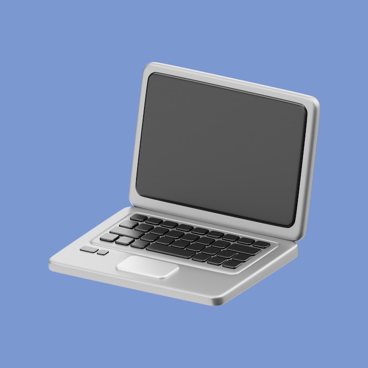PSD icono 3d del ordenador portátil