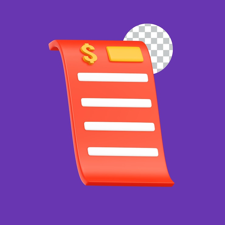 PSD icono 3d de pago de facturas