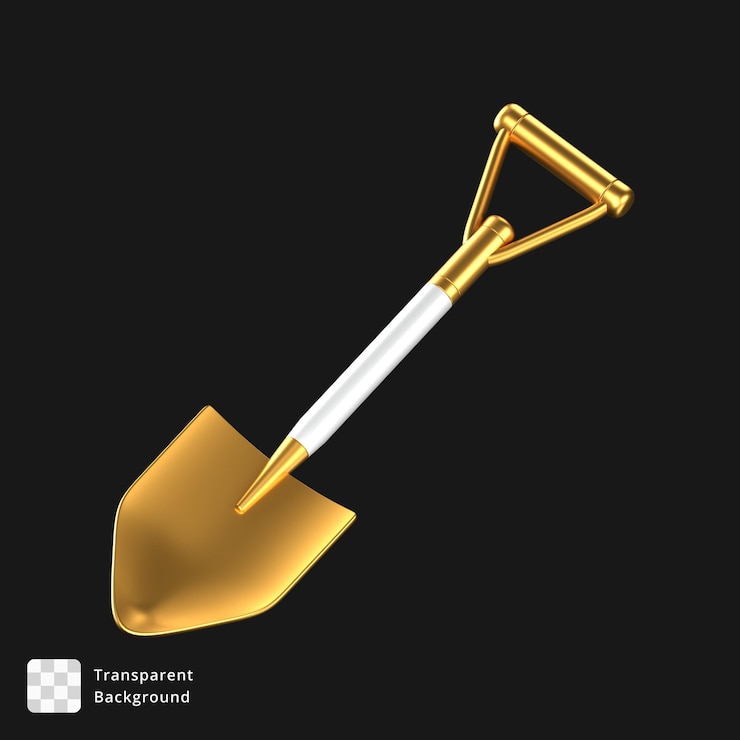 PSD el icono 3d de la pala blanca