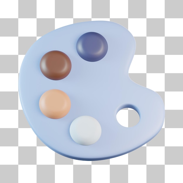 Icono 3D de paleta de colores