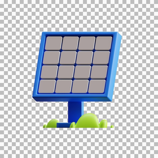 PSD icono 3d de panel solar aislado