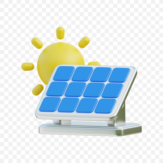 Icono 3d del panel solar
