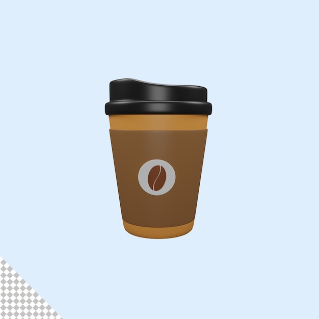 PSD icono 3d de papel café