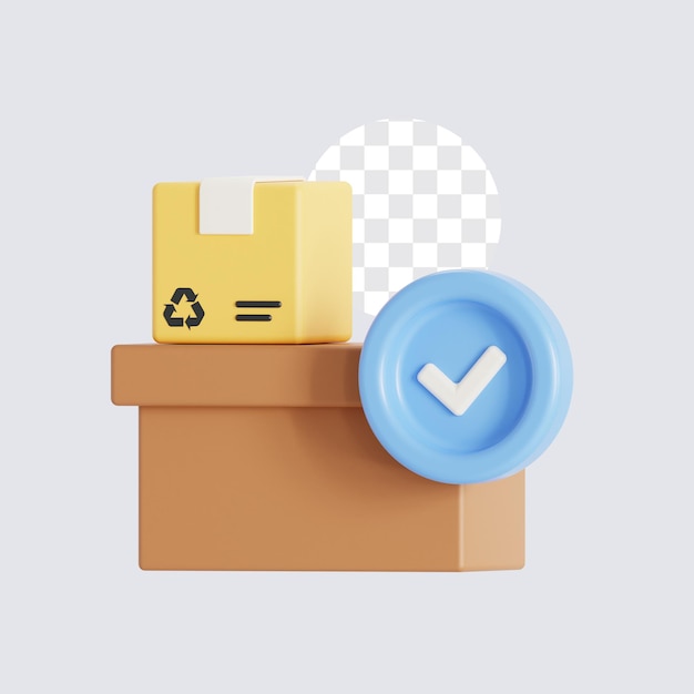 Icono 3D del paquete de clasificación