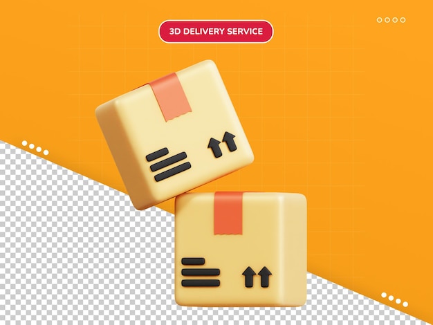 Icono 3d del paquete de entrega
