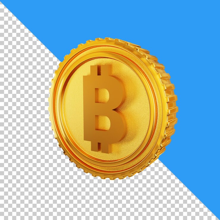 PSD icono 3d del paquete de monedas de oro de criptomoneda