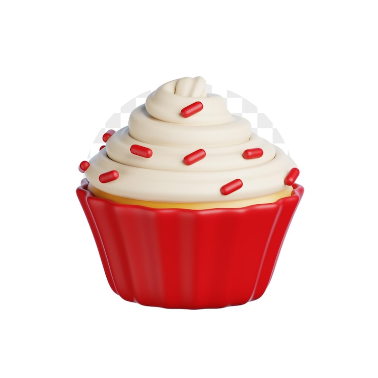 PSD el icono 3d de los pasteles de terciopelo rojo