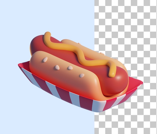 Icono 3d de perrito caliente