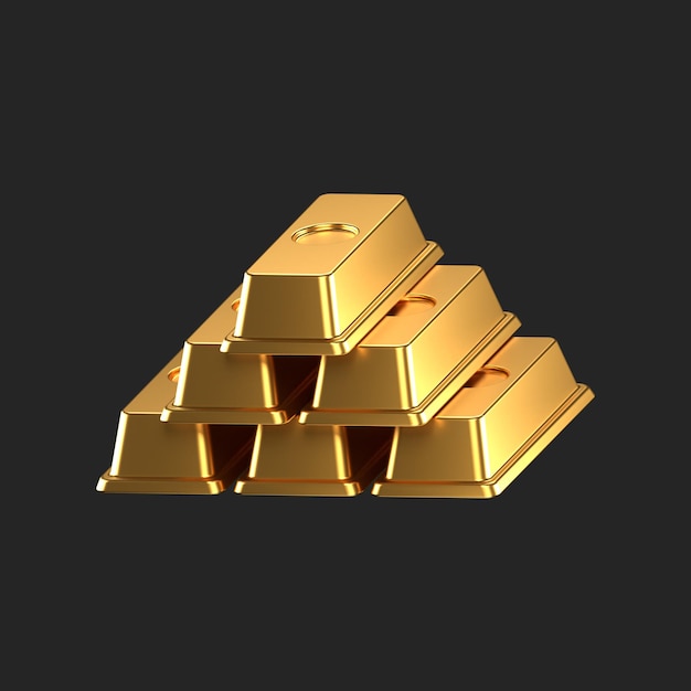 icono 3D de la pila de barras de oro