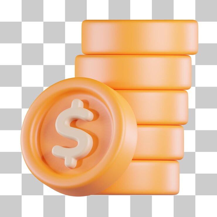 PSD icono 3d de la pila de monedas