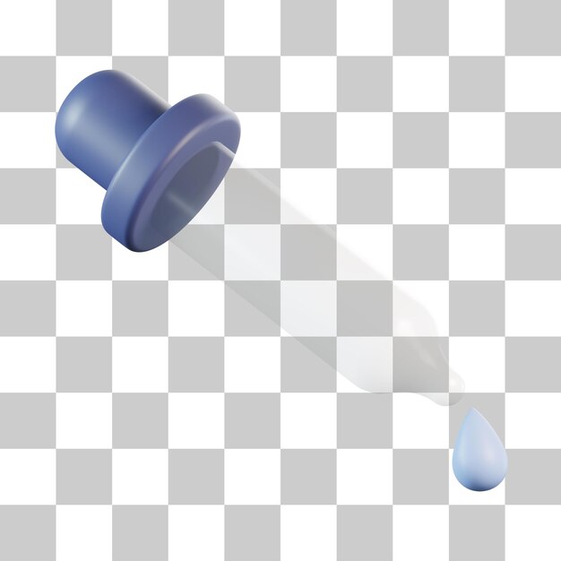Icono 3D de pipeta cuentagotas
