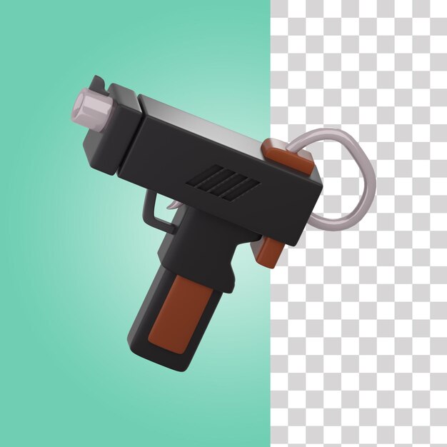 PSD el icono 3d de la pistola 2