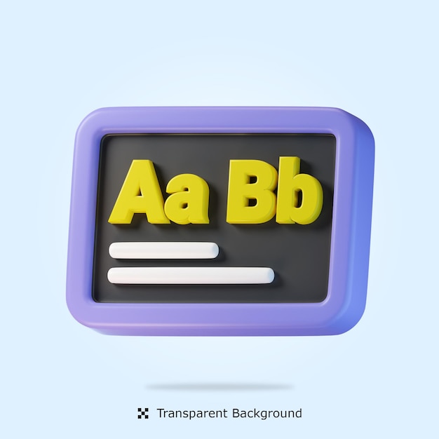 Icono 3d de pizarra PSD