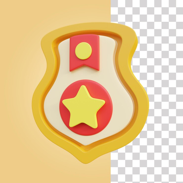 PSD icono 3d de placa de policía