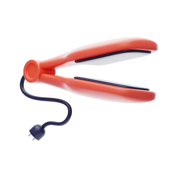 Icono 3D de plancha de pelo