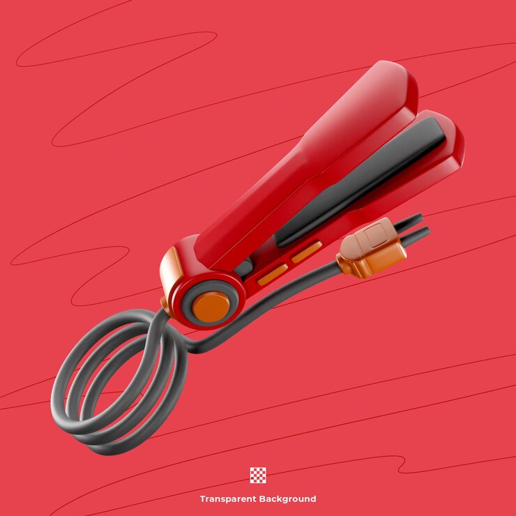 PSD icono 3d de plancha de pelo