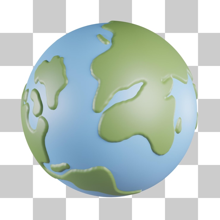 PSD icono 3d del planeta tierra