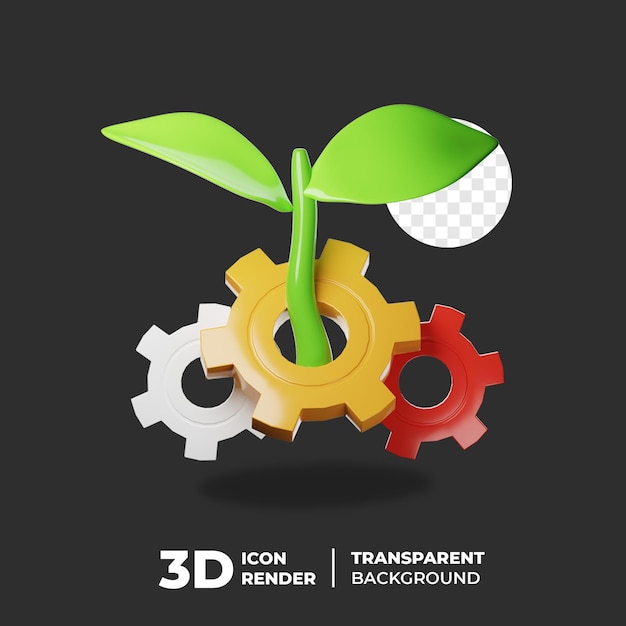 Icono 3d de la planta de proceso