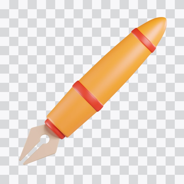Icono 3D de pluma elegante