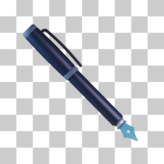 Icono 3D de pluma elegante