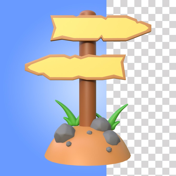 PSD icono 3d de poste de señal