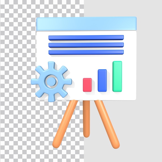 icono 3d de presentación gráfica de negocios