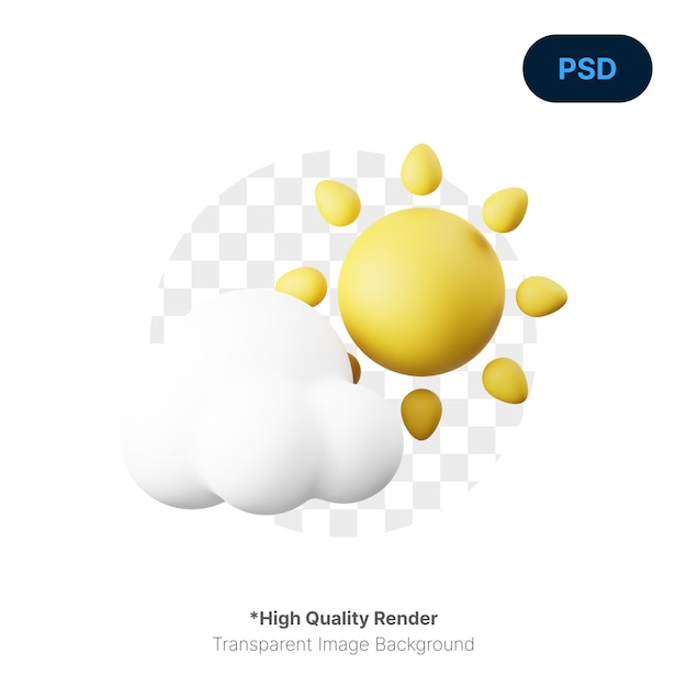 Icono 3d de primavera de clima soleado psd premium