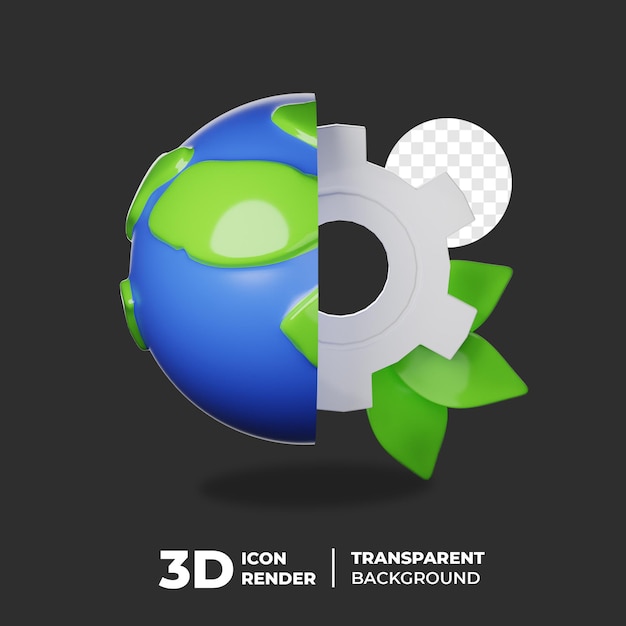 Icono 3D del proceso de la naturaleza de la tierra