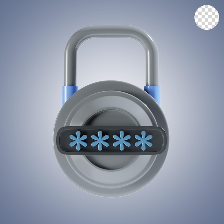 PSD icono 3d protegido por contraseña