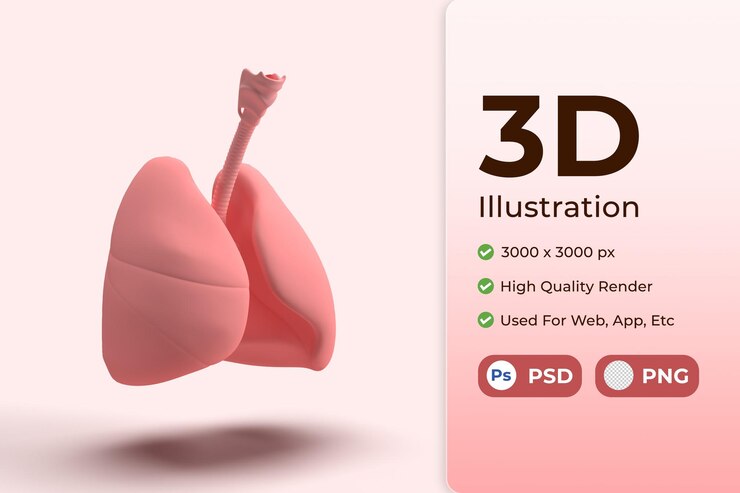 Icono 3d de pulmones