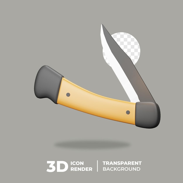 Icono 3D que acampa el cuchillo del tirón