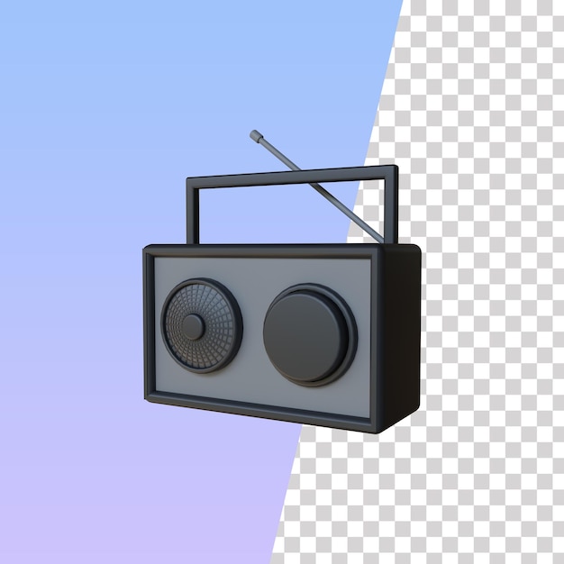 Ícono 3D de Radio PSD