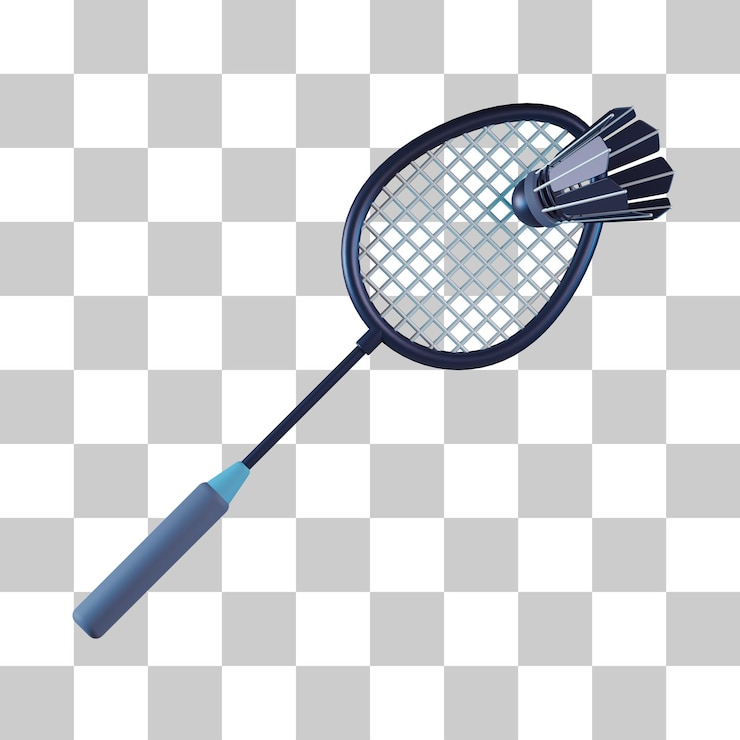 PSD icono 3d de la raqueta de bádminton