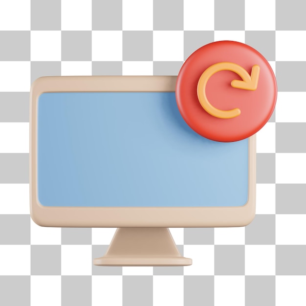 Icono 3D de recarga de computadora